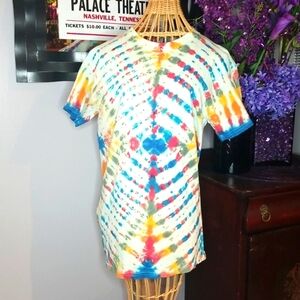Hand Crafted Handmade Upcycled Small Short Sleeve 100% Cotton Tie Dye T-shirt